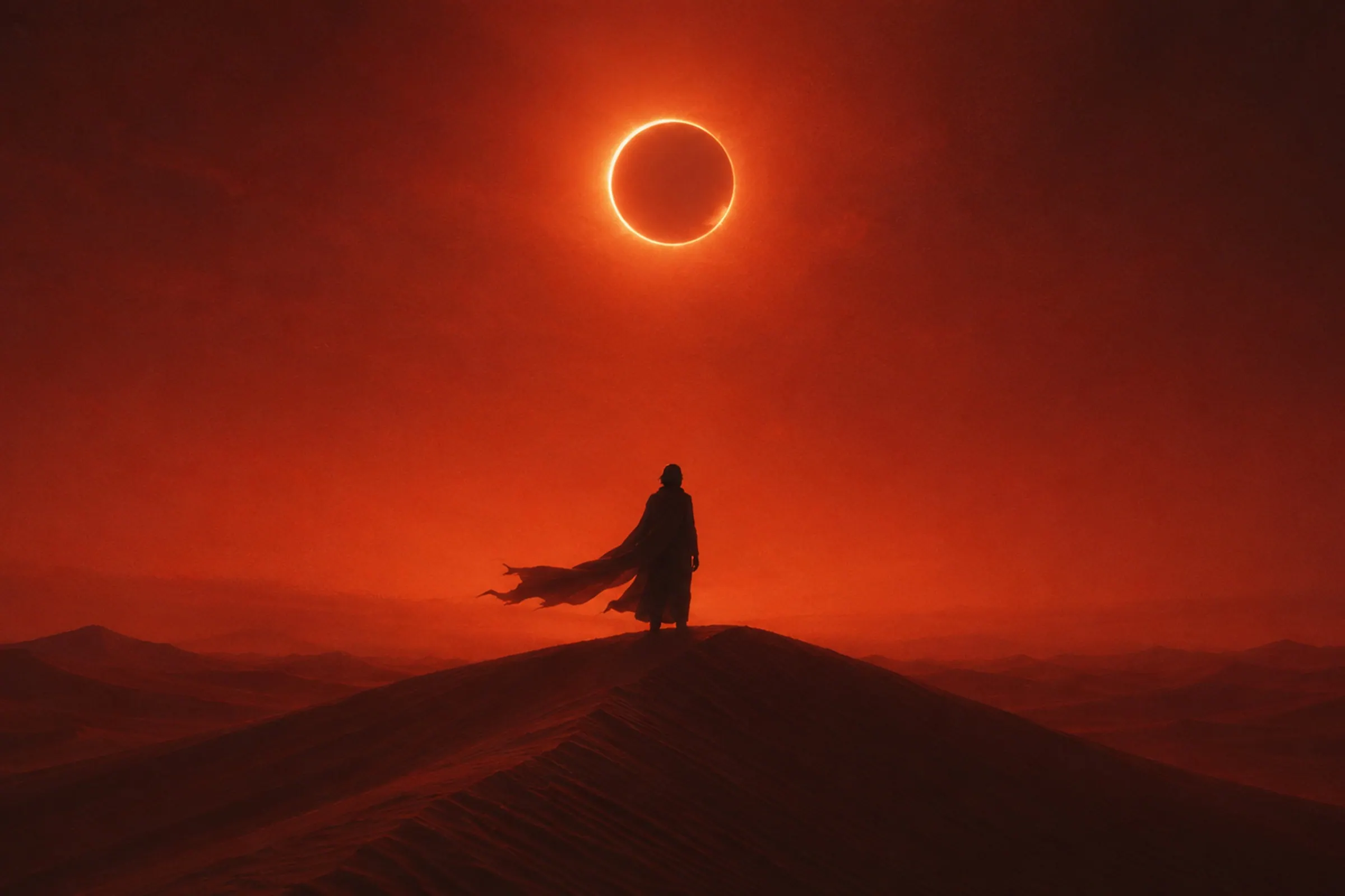 Eclipse over the dunes